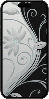 TPU чехол Цветы на чёрно-белом фоне для Apple iPhone 16 Plus - 840b-3714 изображение 