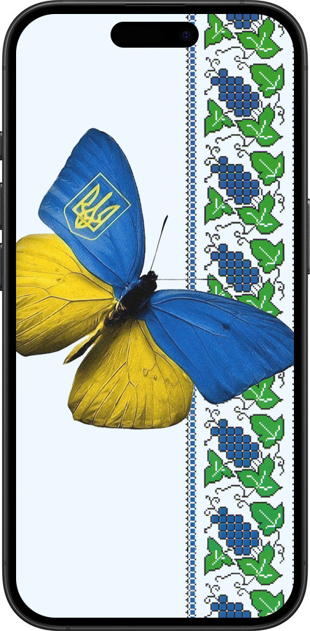 TPU чехол Желто-голубая бабочка для Apple iPhone 16 Plus - 1054b-3714 изображение 