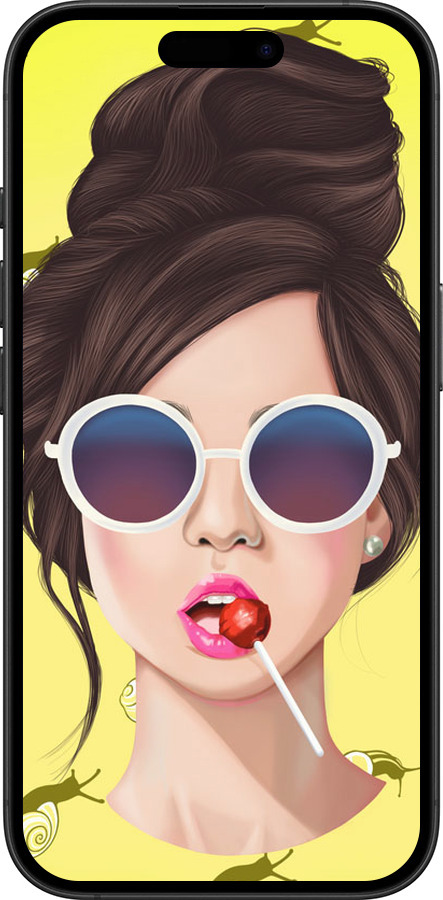 TPU чехол Девушка с чупа-чупсом для Apple iPhone 16 Plus - 3979b-3714 изображение 