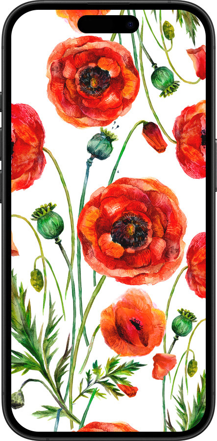 TPU чехол Нарисованные маки для Apple iPhone 16 Plus - 4278b-3714 изображение 