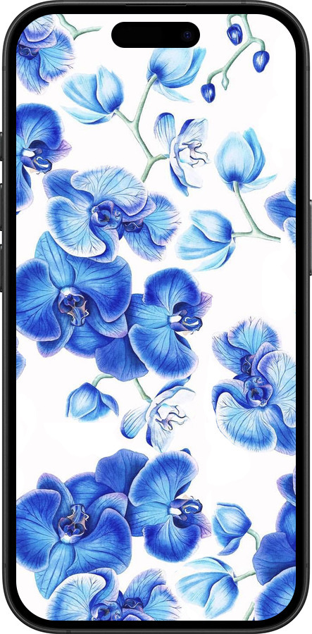 TPU чехол Голубые орхидеи для Apple iPhone 16 Plus - 4406b-3714 изображение 