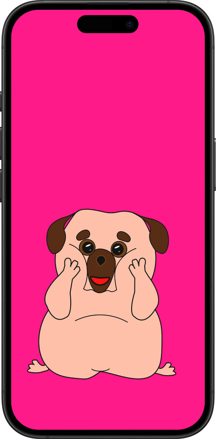 TPU чехол Веселий мопс для Apple iPhone 16 Plus - 4908b-3714 изображение 