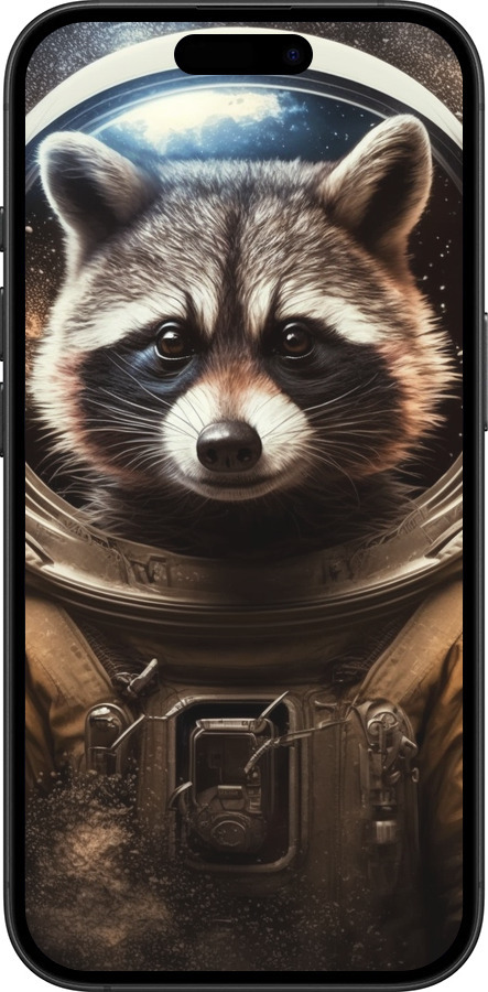TPU чехол Raccoon austronaut для Apple iPhone 16 Plus - 5581b-3714 изображение 