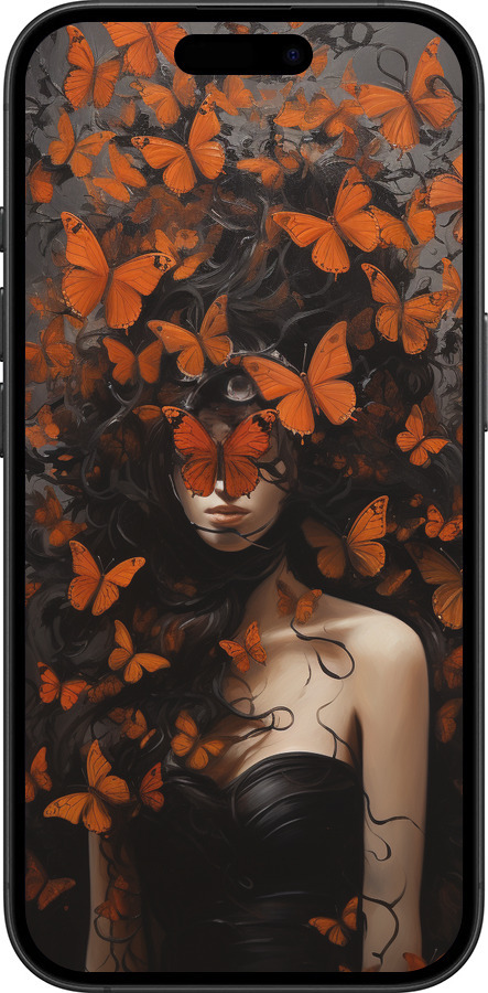 TPU чехол Дівчина з помаранчевими метеликами для Apple iPhone 16 Plus - 5941b-3714 изображение 