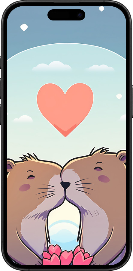 TPU чехол Капібара кохання для Apple iPhone 16 Plus - 6027b-3714 изображение 