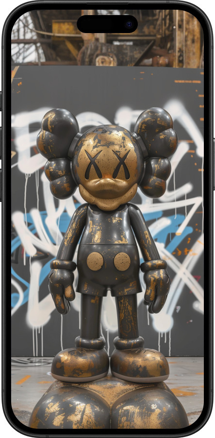 TPU чехол Bronze kaws v3 для Apple iPhone 16 Plus - 6099b-3714 изображение 