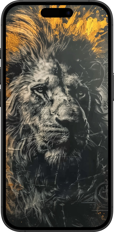 TPU чехол Лев в золотых красках для Apple iPhone 16 Plus - 6155b-3714 изображение 