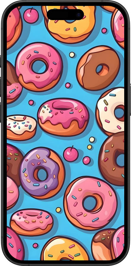 TPU чехол Пончики для Apple iPhone 16 Plus - 6318b-3714 изображение 
