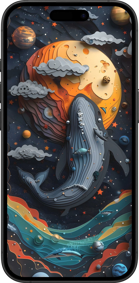 TPU чехол Кит в космосе для Apple iPhone 16 Plus - 6328b-3714 изображение 