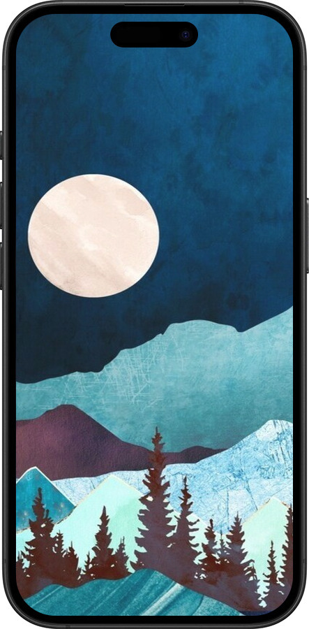 TPU чехол Горная идиллия ночной пейзаж для Apple iPhone 16 Plus - 6488b-3714 изображение 