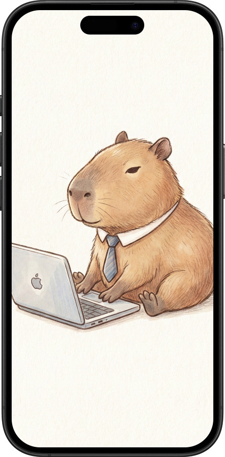 TPU чехол Funny Capybara CEO Working для Apple iPhone 16 Plus - 6777b-3714 изображение 