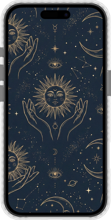 Чохол Bumper MagSafe чехол Celestial Harmony: Sun & Moon Gold Mystic Pattern для Apple iPhone 16 Plus - 6778pm-3714 изображение 