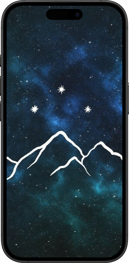 Силіконовий чехол Гори та зірки намальовані на тлі галактики для Apple iPhone 16 Plus - 6490u-3714 изображение 