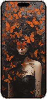 TPU чехол Дівчина з помаранчевими метеликами для Apple iPhone 16 Pro Max - 5941b-3706 изображение 