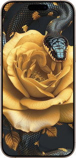 TPU чехол Black snake and golden rose для Apple iPhone 16 Pro Max - 6068b-3706 изображение 