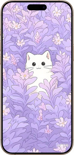 TPU чехол Котик в цветах для Apple iPhone 16 Pro Max - 6390b-3706 изображение 