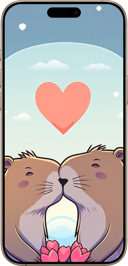 TPU чехол Капібара кохання для Apple iPhone 16 Pro Max - 6027b-3706 изображение 