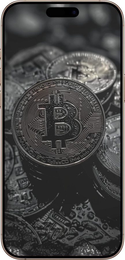TPU чехол Black Bitcoin для Apple iPhone 16 Pro Max - 6090b-3706 изображение 