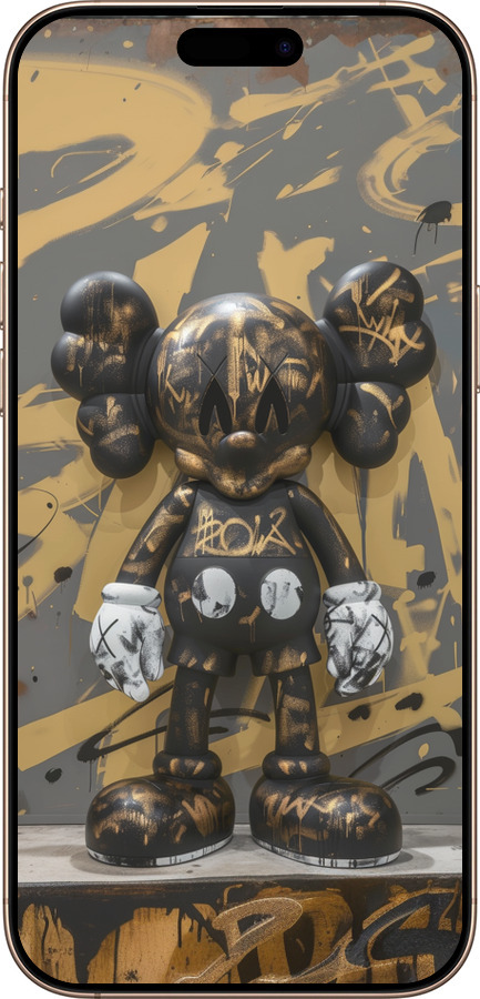 TPU чехол Bronze kaws для Apple iPhone 16 Pro Max - 6097b-3706 изображение 