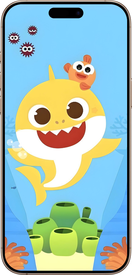 TPU чехол Бейби Шарк для Apple iPhone 16 Pro Max - 6303b-3706 изображение 