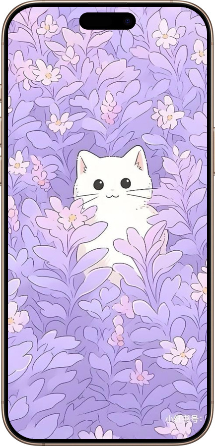 TPU чехол Котик в цветах для Apple iPhone 16 Pro Max - 6390b-3706 изображение 