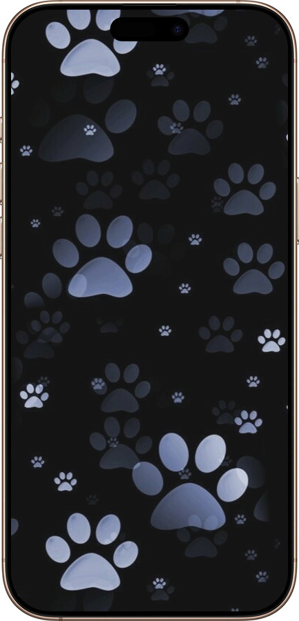 TPU чехол С синими отпечатками лап для Apple iPhone 16 Pro Max - 6441b-3706 изображение 