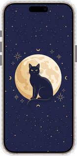 Чохол Bumper чехол Cute Cat Celestial/Witchy для Apple iPhone 16 Pro Max - 6787pc-3706 изображение 