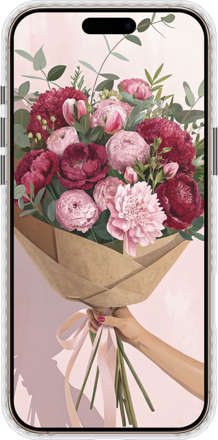 Чохол Bumper чехол Півонії 1 для Apple iPhone 16 Pro Max - 6705pc-3706 изображение 