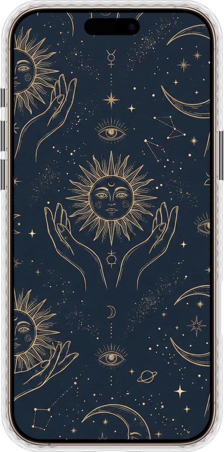 Чехол Bumper MagSafe чехол Celestial Harmony: Sun & Moon Gold Mystic Pattern для Apple iPhone 16 Pro Max - 6778pm-3706 изображение 