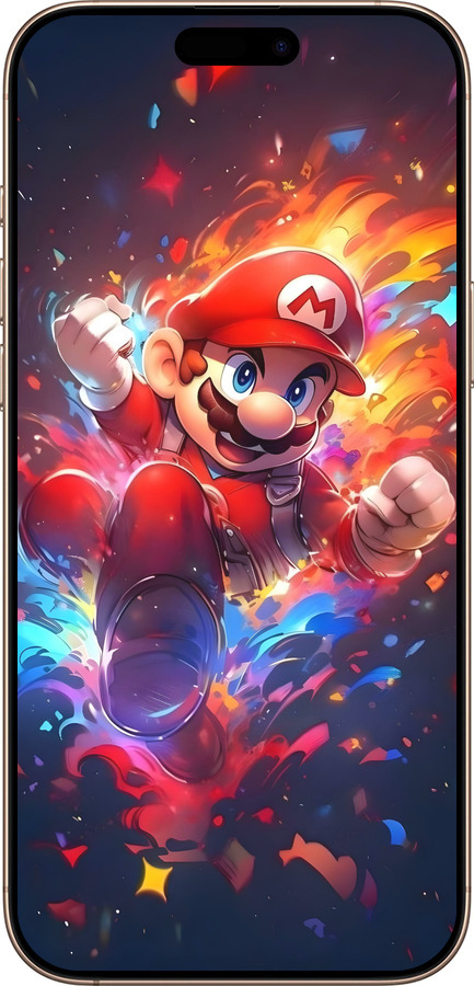 Силиконовый чехол Супер Марио для Apple iPhone 16 Pro Max - 6342u-3706 изображение 