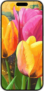 TPU чехол Нарисованные тюльпаны для Apple iPhone 16 Pro - 5990b-3708 изображение 