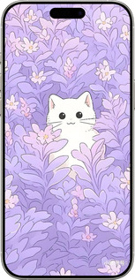 TPU чехол Котик в цветах для Apple iPhone 16 Pro - 6390b-3708 изображение 