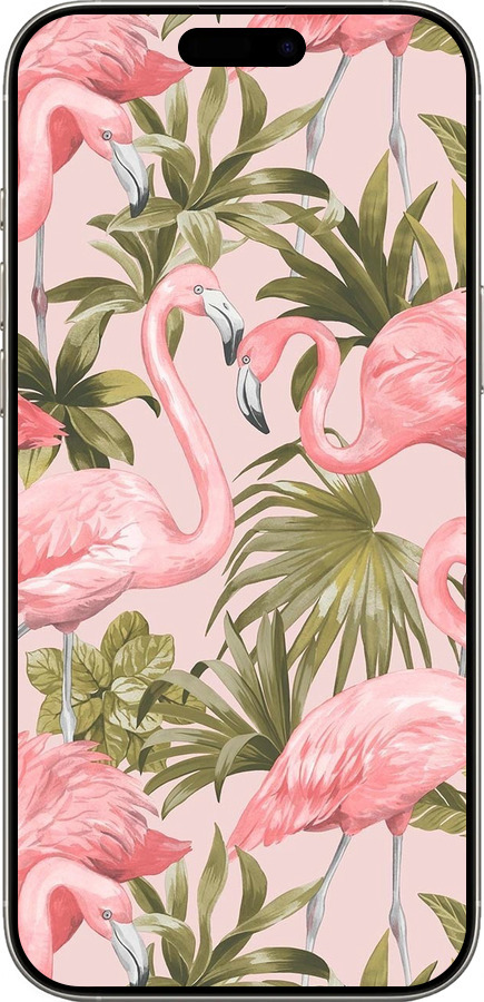 TPU чехол фламинго 2 для Apple iPhone 16 Pro - 4360b-3708 изображение 