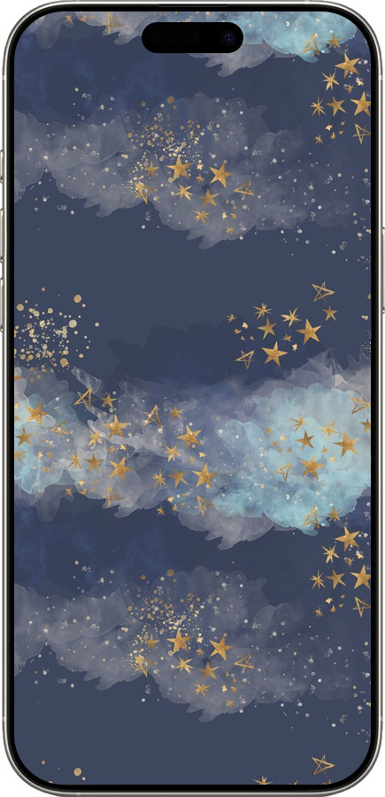 TPU чехол Ніч золоті зірки для Apple iPhone 16 Pro - 5421b-3708 изображение 