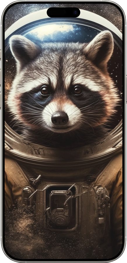 TPU чехол Raccoon austronaut для Apple iPhone 16 Pro - 5581b-3708 изображение 