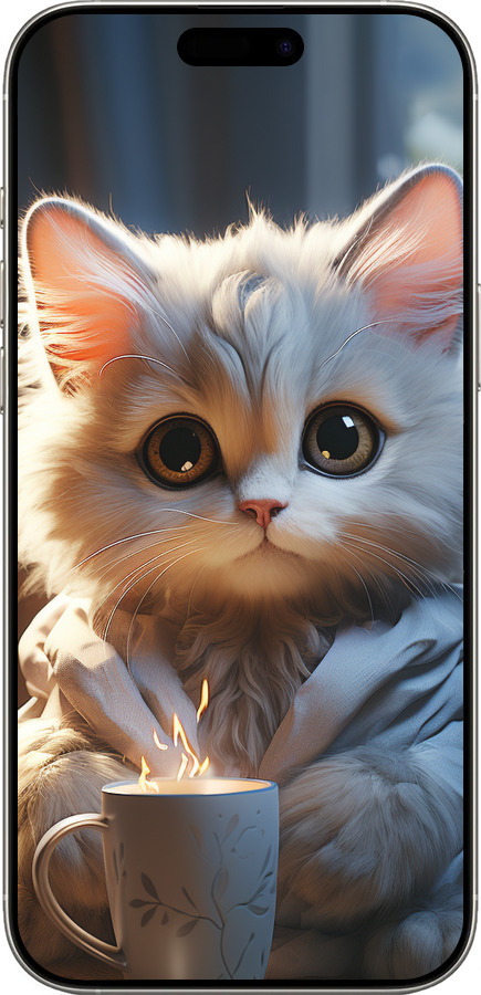 TPU чехол White cat для Apple iPhone 16 Pro - 5646b-3708 изображение 