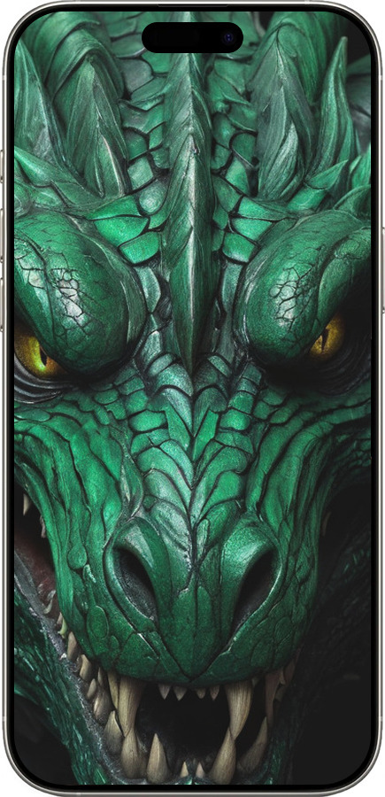 TPU чехол Зелёный дракон v2 для Apple iPhone 16 Pro - 5817b-3708 изображение 