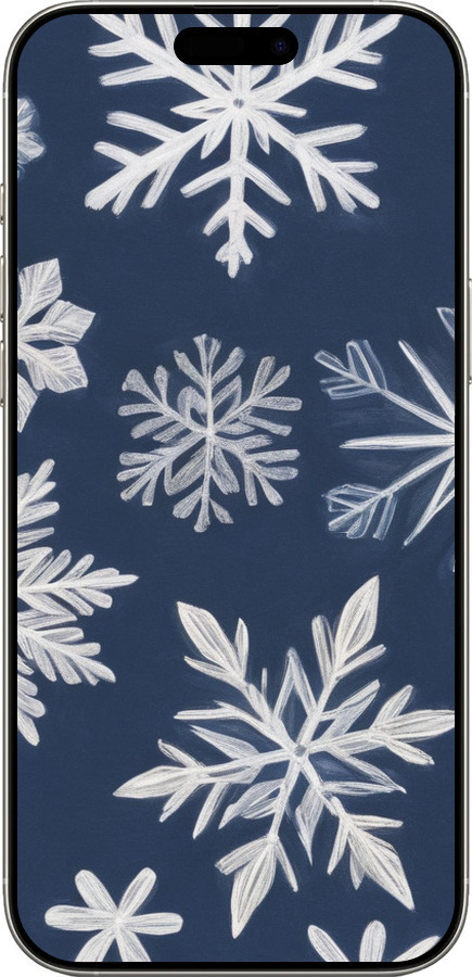 TPU чехол Снежинки для Apple iPhone 16 Pro - 5821b-3708 изображение 