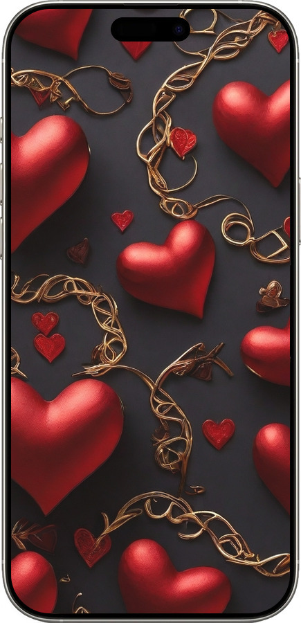 TPU чехол Сердечки для Apple iPhone 16 Pro - 5831b-3708 изображение 