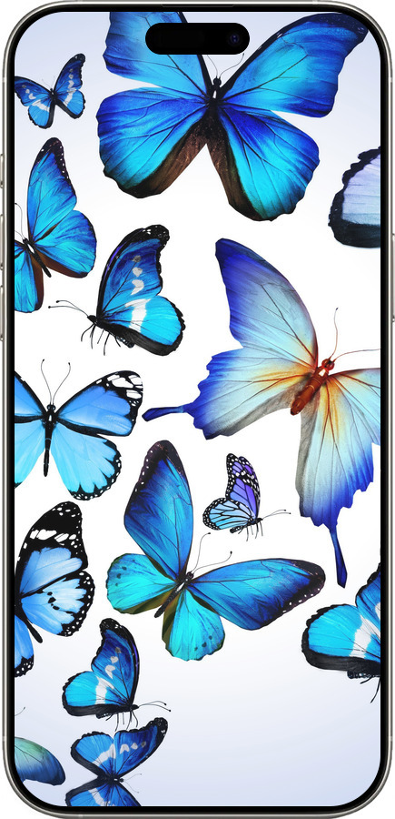 TPU чехол Бабочки для Apple iPhone 16 Pro - 6023b-3708 изображение 