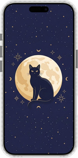 Чехол Bumper чехол Cute Cat Celestial/Witchy для Apple iPhone 16 Pro - 6787pc-3708 изображение 