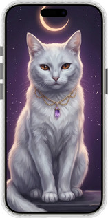 Чехол Bumper чехол Mystic White Cat Gothic Dark Purple Gold для Apple iPhone 16 Pro - 6805pc-3708 изображение 