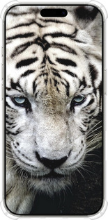 Силикон с усиленными углами чехол Грустный белый тигр для Apple iPhone 16 Pro - 106sp-3708 изображение 
