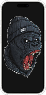 Силіконовий протиударний с посиленими кутами чехол Мавпа в люті для Apple iPhone 16 Pro - 4137sp-3708 изображение 