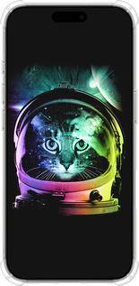 Силикон с усиленными углами чехол Кот-астронавт для Apple iPhone 16 Pro - 4154sp-3708 изображение 