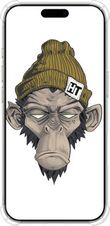 Силикон с усиленными углами чехол Обезьяна в шапке для Apple iPhone 16 Pro - 4183sp-3708 изображение 