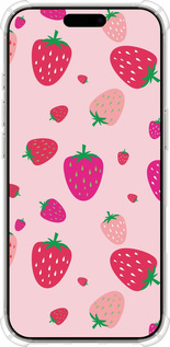 Силикон с усиленными углами чехол Клубнички для Apple iPhone 16 Pro - 4332sp-3708 изображение 