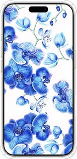 Силіконовий протиударний с посиленими кутами чехол Блакитні орхідеї для Apple iPhone 16 Pro - 4406sp-3708 изображение 