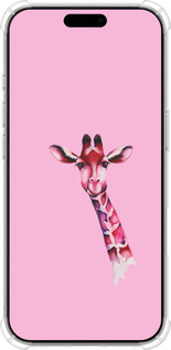 Силикон с усиленными углами чехол Розовая жирафа для Apple iPhone 16 Pro - 4441sp-3708 изображение 