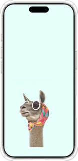 Силикон с усиленными углами чехол Модная лама для Apple iPhone 16 Pro - 4479sp-3708 изображение 